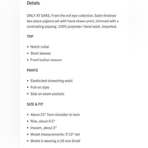 EUC Averie 2 piece Amara Evil Eye PJ Set - Picture 6 of 13